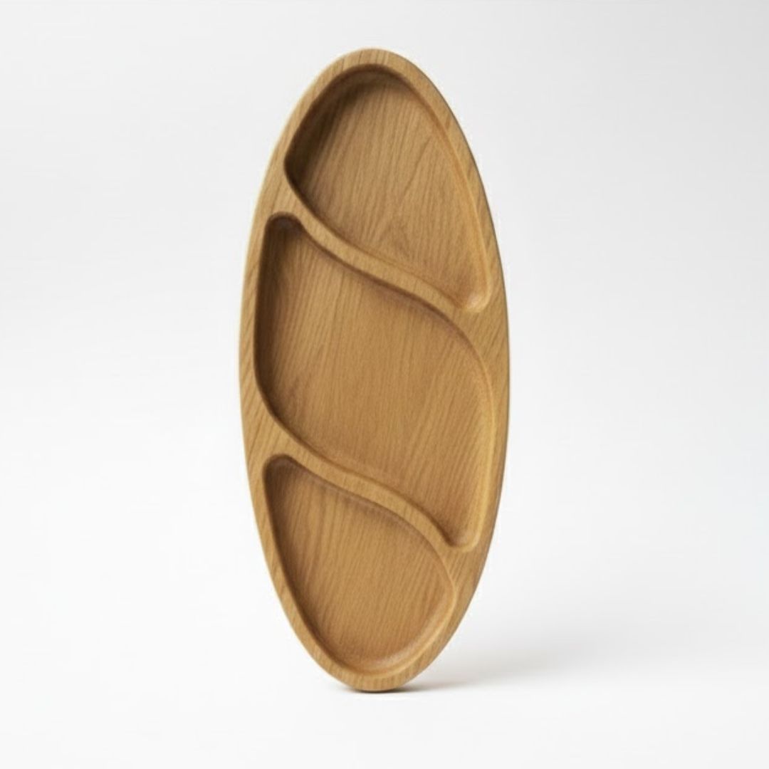 3 Sec Oval Platter for Elegant Dining